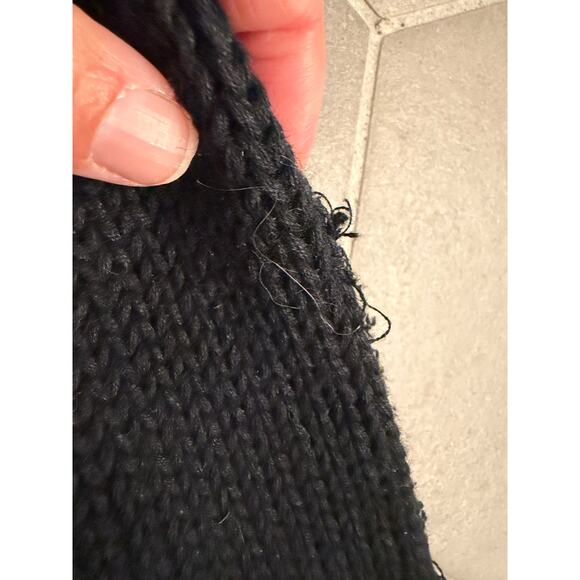 Bechamel XL Black Poinsettia Holiday Cardigan Sweater 90s Raime Cotton Blend - Picture 3 of 5